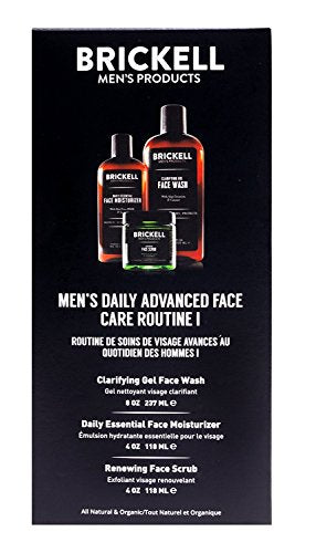Load image into Gallery viewer, Brickell Men's Daily Advanced Face Care Routine I, Gel Facial Cleanser Wash, Face Scrub, Face Moisturizer Lotion, Natural and Organic, Scented