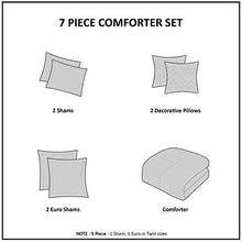 Load image into Gallery viewer, Urban Habitat Cotton Comforter Set-Tufts Pompom Design All Season Bedding, Matching Shams, Decorative Pillows, Full/Queen(88 in x 92 in), Brooklyn, Jacquard Ivory 7 Piece
