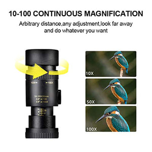 4K 10-300X40mm Super Telephoto Zoom Monocular Telescope, Owthin monocular telescope,Waterproof Fogproof Monocular with Smartphone Holder & Tripod for Bird Watching Hunting Camping Travelling Hiking