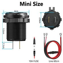 Load image into Gallery viewer, 12V USB Outlet Quick Charge 3.0, Qidoe Aluminum Metal 12V Socket 36W Dual USB Charger with LED Voltmeter Power Switch Waterproof Fast Car Charger Adapter for Car Motorcycle RV Marine Golf Cart Truck
