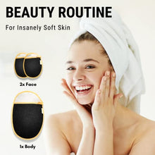Load image into Gallery viewer, Lumier Body Exfoliator Glove, Exfoliating Mit Set of 3, Exfoliating Gloves for Body and Face, 2-Sided, Deep Exfoliating Gloves, Exfoliation Glove for Soft Skin
