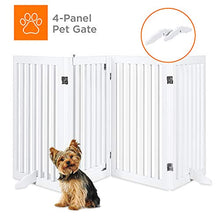 Load image into Gallery viewer, Best Choice Products 31.5in 4-Panel Freestanding Wooden Pet Gate w/Walk Through Door, Adjustable Pen - White
