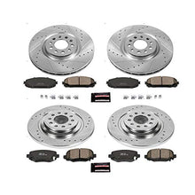 Load image into Gallery viewer, Power Stop K6541 Front and Rear Z23 Carbon Fiber Brake Pads with Drilled &amp; Slotted Brake Rotors Kit
