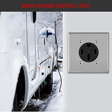 Load image into Gallery viewer, ENERLITES 50 Amp Range Receptacle Outlet for RV and Electric Vehicles, NEMA 14-50R, 3-Pole, 4 Wire (8, 6, 4 AWG Copper Only), 125/250V, 66500-BK, Black
