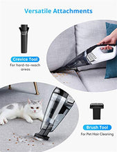 Load image into Gallery viewer, Homasy Handheld Vacuum Cordless, 8Kpa Hand Vacuum with Powerful Cyclonic Suction, Portable Vacuum Cleaner with Long Lasting up to 30mins (Wet&amp;Dry, 3H Charging) for Pet Hair, Dust,Gravel,Home Cleaning
