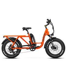 Load image into Gallery viewer, ADDMOTOR M-81 Electric Bike for Adults, 105 Miles, 48V 20AH Removable Samsung Battery UL Certified, 750W Long-Tail Cargo Electric Bicycle, 20&quot;x4&quot; Fat Tire Ebike, 7 Speeds, Suspension Fork (Carrot)

