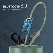 Load image into Gallery viewer, CHENSIVE Bone Conduction Headphones Open Ear Headphones Wireless Bluethooth 5.3 Sport Headphones Waterproof with Microphones for Workouts, Running, Cycling, Driving(Green)
