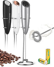 Load image into Gallery viewer, SIMPLETaste Milk Frother Handheld Battery Operated Electric Foam Maker, Drink Mixer with Stainless Steel Whisk and Stand for Cappuccino, Bulletproof Coffee, Latte
