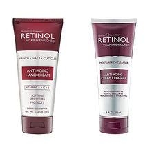 Load image into Gallery viewer, Retinol Anti-Aging Hand Cream + Retinol Anti-Aging Cream Cleanser
