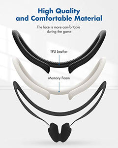 KIWI design VR Facial Interface Bracket with Anti-Leakage Nose Pad, 2 pcs PU Leather Anti-Dirt Sweat-Proof Foam Face Cover Pad for Valve Index Accessories