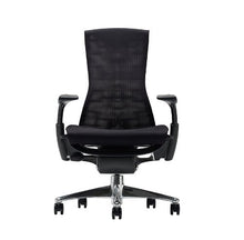 Load image into Gallery viewer, Herman Miller Embody Ergonomic Office Chair with White Frame/Titanium Base | Fully Adjustable Arms and Translucent Casters | Berry Blue Balance
