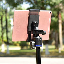 Load image into Gallery viewer, Sturdy Tablet and Phone Tripod Mount for iPad Samsung Tablet Cell Phone More, Rotatable Tiltable Tripod Adapter Stand Clamp Holder for Video Recording Photo Booth Live Music Camera by APPS2Car
