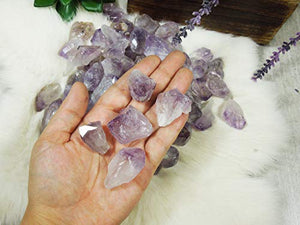 1/2 lb Amethyst Points Stones Bulk - Raw Natural Crystals - Bulk Gemstones - for Jewelry Making, Wicca, Reiki, Crystal Healing, Wire Wrapping