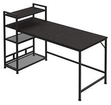 Load image into Gallery viewer, 55 inch Computer Desk with 4-Tier Storage Shelves, Office Work Desk for Small Spaces, Student Kid Writing Study Desk, Industry Modern Table for Bedroom, Home, Office
