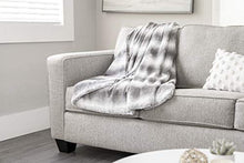 Load image into Gallery viewer, Sunbeam Faux Fur Throw Heated Blanket, White and Grey
