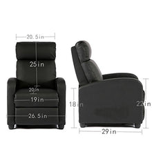 Load image into Gallery viewer, Wingback Recliner Chair Leather Single Modern Sofa Home Theater Seating for Living Room (Black)
