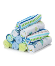 Load image into Gallery viewer, Spasilk 10 Pack Soft Terry Bath Washcloths  – Newborn Boy or Girl – Baby Shower Gift, Blue Stripes
