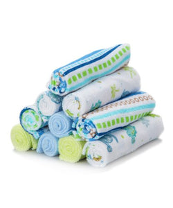 Spasilk 10 Pack Soft Terry Bath Washcloths  – Newborn Boy or Girl – Baby Shower Gift, Blue Stripes