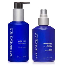 Load image into Gallery viewer, Naturopathica Aloe Cleansing Gel (5 oz.) &amp; Lavender Honey Balancing Mist (4 oz.) Set - Gentle Facial Cleanser, Toner, Balancer
