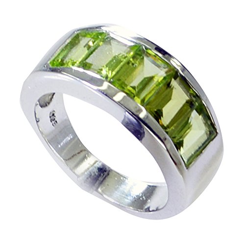 55Carat Natural Green Peridot Ring Band Men Bold August Birthstone Handmade Size 4,5,6,7,8,9,10,11,12