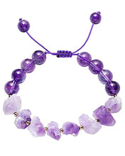 Load image into Gallery viewer, Jewever Natural Amethyst Crystal Bracelet for Women Healing Gemstones and Crystals Beaded Bracelets Meditation Balance Gifts Adjustable
