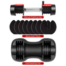 Load image into Gallery viewer, CDCASA Adjustable Dumbbell 25 lbs for Home Gym and Workout with Handle and Plates Free Weights for Men Women Selectorized Dumbbells for Fitness from 5 to 25 pounds (Single)
