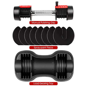 CDCASA Adjustable Dumbbell 25 lbs for Home Gym and Workout with Handle and Plates Free Weights for Men Women Selectorized Dumbbells for Fitness from 5 to 25 pounds (Single)