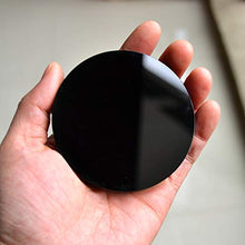 Load image into Gallery viewer, FHNP367 Black Obsidian Scrying Mirror Round Smooth Natural Crystal Polished Diameter 3 inch / 80mm
