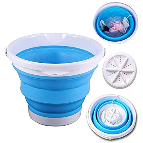 Portable Mini Turbo Washing Machine - Multifunctional Ultrasonic Turbine Travel Foldable Washer, Compact Laundry Machines with Tub Bucket, USB Powered Energy Saving for Dorms Apartments Camping Trip