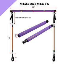 Load image into Gallery viewer, CB Fitness Pilates Stick Bar with Resistance Bands - Set of 3 Exercise Flex Bands &amp; Fit Bar Attachment - Home Gym Equipment for Men &amp; Women - Portable Workout Kit for Body Toning, Yoga &amp; Core Training
