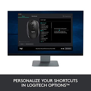 Logitech M705 Marathon Wireless Mouse, 2.4 GHz USB Unifying Receiver, 1000 DPI, 5-Programmable Buttons, 3-Year Battery, Compatible with PC, Mac, Laptop, Chromebook - Black