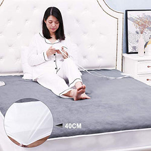 Heated Mattress Pad Underblanket Dual Controller for 2 Users Soft Flannel 10 Heating Levels & 9 Timer Settings Fast Heating, Queen