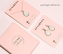 Load image into Gallery viewer, Marble Effect on Recycled Wood, Arrowhead Shape Drop Statement Earrings
