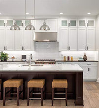 Load image into Gallery viewer, Kira Home Belle 34" 3-Light Modern Industrial Kitchen Island Light, Dome Shades + Swivel Joints, Brushed Nickel Finish
