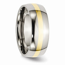 Load image into Gallery viewer, ICE CARATS Titanium 14k Yellow Inlay 8mm Wedding Ring Band Size 11.50 Precious Metal Fine Jewelry for Women Gifts for Her
