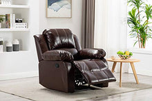 Load image into Gallery viewer, Bonzy Home Air Leather Recliner Chair Overstuffed Heavy Duty Recliner - Faux Leather Home Theater Seating - Manual Bedroom &amp; Living Room Chair Reclining Sofa (Red Brown)
