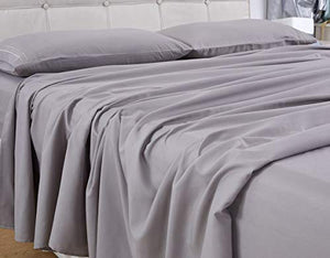 JSD Ultra Soft Brushed Microfiber Sheet Set 4 Piece, Light Grey Twin Sheets Extra Deep Pocket 100 GSM Hotel Quality Sheets, Durable Wrinkle Free