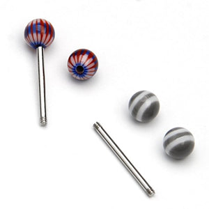 Tongue Rings, CrazyPiercing 110pcs 14G Surgical Steel Nipple Straight Barbells with Assorted Colors Acrylic Ball, Wearable Bar Length 5/8" Tongue Body Piercing Jewelry