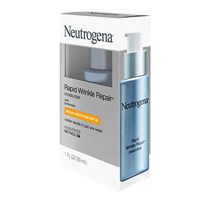 Neutrogena Rapid Wrinkle Repair Daily Retinol Anti-Wrinkle Moisturizer, Anti-Wrinkle Face & Neck Retinol Cream with Hyaluronic Acid, Retinol & Glycerin with SPF 30 Sunscreen, 1 fl. oz