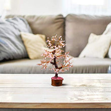 Load image into Gallery viewer, YATHABI Rose Quartz Golden Wire Handmade Gemstone Tree with Rose Quartz Gemstone Carved Angel for Attracting Positive Energies Crystal Healing Chakra Balancing &amp; Home Decor
