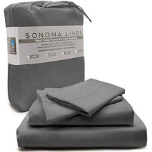 Load image into Gallery viewer, SONOMA LINEN Super Soft Queen Bed Sheet Set Grey 4 Piece 1800 Thread Count Double Brushed Microfiber Bedding Wrinkle Stain and Fade Resistant Breathable and Cooling Hotel Quality Deep Pocket Sheets
