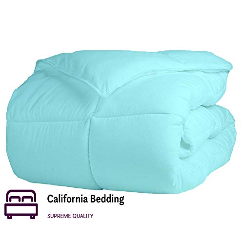 Load image into Gallery viewer, Lannomo All-Season – Luxury Egyptian Cotton Queen 88x92 Size Down Alternative Quilted Comforter Set (1 Comforter + 2 Pillow Cover Sham), 500 GSM Microfiber Fill - Machine Washable, Aqua Solid