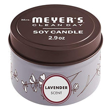 Load image into Gallery viewer, Mrs. Meyer’s Clean Day Scented Soy Tin Candle with essential oils, Lavender Scented, 2.9 oz
