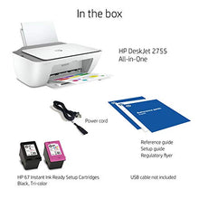 Load image into Gallery viewer, HP DeskJet 2755 Wireless All-in-One Printer, Mobile Print, Scan &amp; Copy, HP Instant Ink Ready, Works with Alexa (3XV17A)
