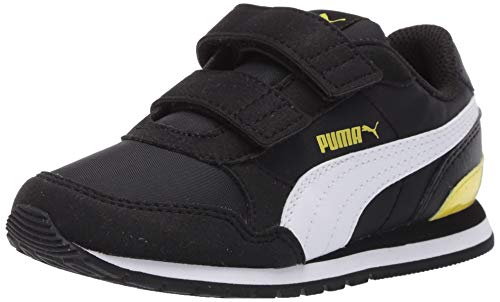 PUMA Baby ST Runner Velcro Sneaker, Black White-Meadowlark, 4 M US Toddler