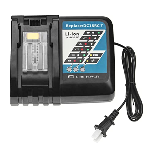 DC18RC 18V Battery Replacement Charger Compatible with Makita 14.4V-18V LXT Battery Lithium-Ion BL1815 BL1830 BL1840 BL1845 BL1850 BL1860