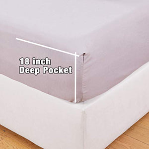 JSD Ultra Soft Brushed Microfiber Sheet Set 4 Piece, Light Grey Twin Sheets Extra Deep Pocket 100 GSM Hotel Quality Sheets, Durable Wrinkle Free