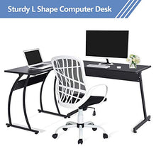 Load image into Gallery viewer, GreenForest L-Shaped Corner Desk 58.1'',Computer Gaming Desk PC Table,Home Office Writing Workstation 3-Piece,Black
