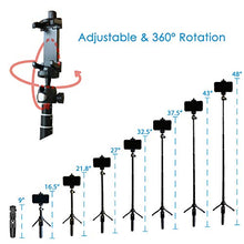 Load image into Gallery viewer, Fugetek Portable 48" Selfie Stick &amp; Tripod, All in One, Lightweight Aluminum, FaceTime, Video Teaching, Bluetooth Remote Compatible with iPhone 11/Xs MAX/XR/XS/X/8/8 Plus/7/7 Plus/6s,Galaxy S10/S9/S9
