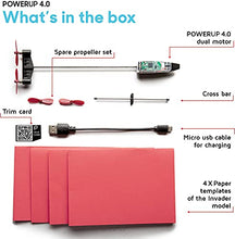 Load image into Gallery viewer, POWERUP 4.0 Smart Bundle - POWERUP 4.0 The Next-Generation Smartphone Controlled Paper Airplane Kit + Extra Propellers to Keep Your POWERUP 4.0 in Good Shape + PowerUp Awesome Paper Airplane Book
